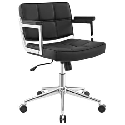 Modway Furniture Office Chairs, black ebony, Chrome,Metal,Steel,Stainless Steel,Metal,Aluminum, Black,Metal,Aluminum,Chrome,Stainless Steel,Steel, Office Chairs, 889654102342, EEI-2686-BLK