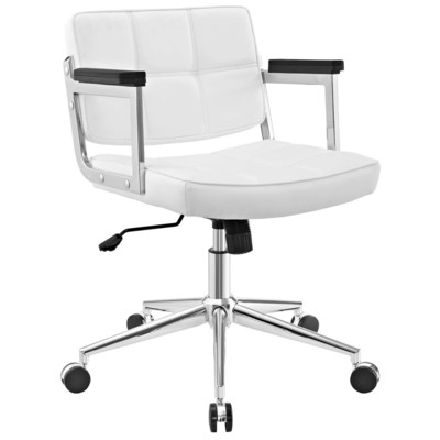 Modway Furniture Office Chairs, Whitesnow, Chrome,Metal,Steel,Stainless Steel,Metal,Aluminum, Metal,Aluminum,Chrome,Stainless Steel,SteelWhite, Office Chairs, 889654102373, EEI-2686-WHI