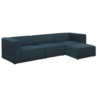 Modway Furniture EEI-2831-BLU Mingle 4 Piece Upholstered Fabric Sectional Sofa Set