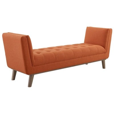 Modway Furniture Haven Tufted Button Upholstered Fabric Accent Bench In Orange EEI-3002-ORA