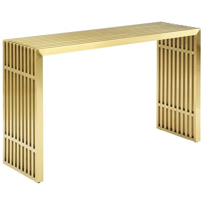 Modway Furniture Gridiron Stainless Steel Console Table In Gold EEI-3036-GLD