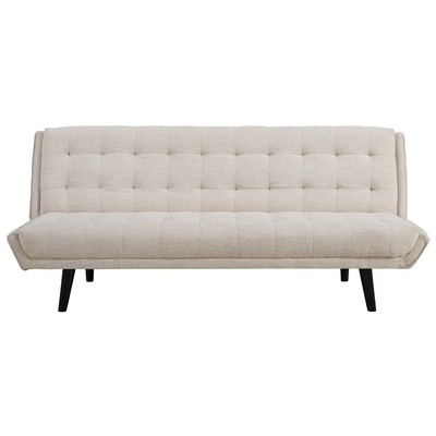 Modway Furniture Glance Tufted Convertible Fabric Sofa Bed In Beige EEI-3093-BEI