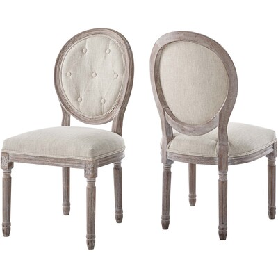 Modway Furniture Arise Vintage French Upholstered Fabric Dining Side Chair Set of 2 by Modway, 889654149255, EEI-3105