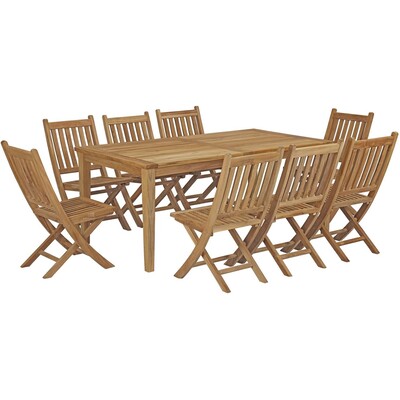 Modway Furniture Marina 9 Piece Outdoor Patio Teak Dining Set by Modway, 889654139546, EEI-3204