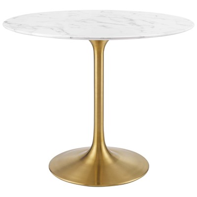 Modway Furniture Dining Room Tables, gold Whitesnow, Bar and Dining Tables, 889654139263, EEI-3214-GLD-WHI