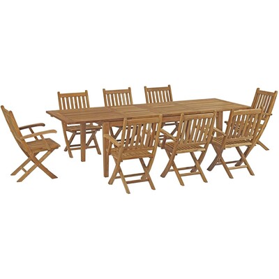 Modway Furniture Marina 9 Piece Outdoor Patio Teak Dining Set by Modway, 889654140009, EEI-3281