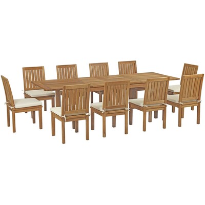 Modway Furniture Marina 11 Piece Outdoor Patio Teak Dining Set by Modway, 889654140016, EEI-3282