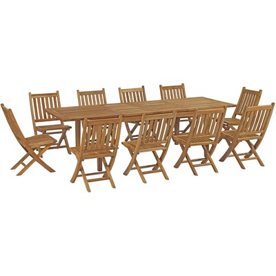 Modway Furniture Marina 11 Piece Outdoor Patio Teak Dining Set by Modway, 889654140030, EEI-3284