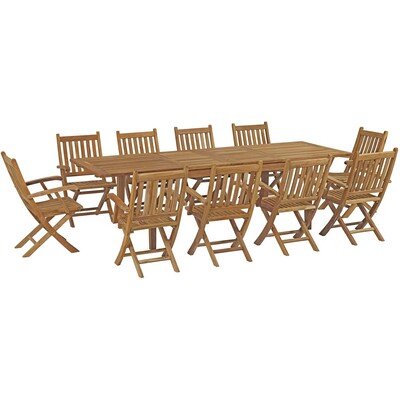 Modway Furniture Marina 11 Piece Outdoor Patio Teak Dining Set by Modway, 889654140047, EEI-3285
