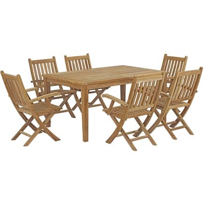 Modway Furniture Marina 7 Piece Outdoor Patio Teak Dining Set by Modway, 889654140610, EEI-3291