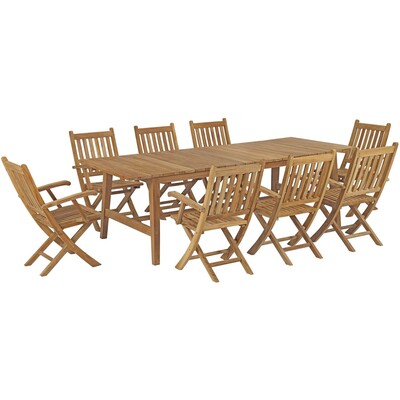 Modway Furniture Marina 9 Piece Outdoor Patio Teak Dining Set by Modway, 889654142393, EEI-3314
