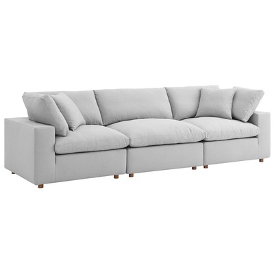 Modway Furniture Commix Down Filled Overstuffed 3 Piece Sectional Sofa Set EEI-3355-LGR