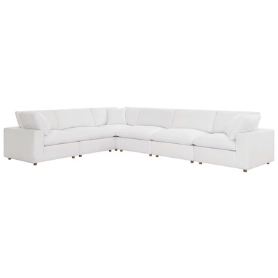 Modway Furniture Commix Down Filled Overstuffed 6 Piece Sectional Sofa Set EEI-3361-PUW