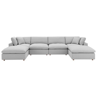 Modway Furniture Commix Down Filled Overstuffed 6-Piece Sectional Sofa EEI-3362-LGR