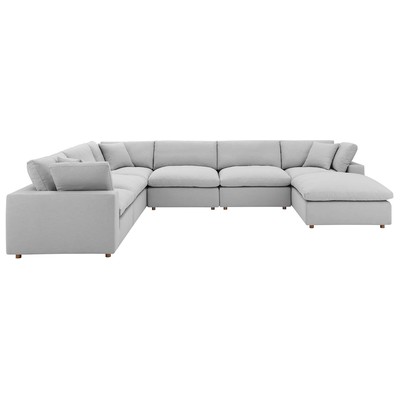 Modway Furniture Commix Down Filled Overstuffed 7-Piece Sectional Sofa EEI-3364-LGR