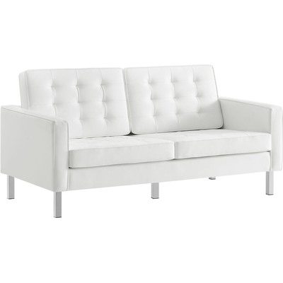 Modway Furniture Loft Tufted Vegan Leather Loveseat by Modway, 889654147770, EEI-3388
