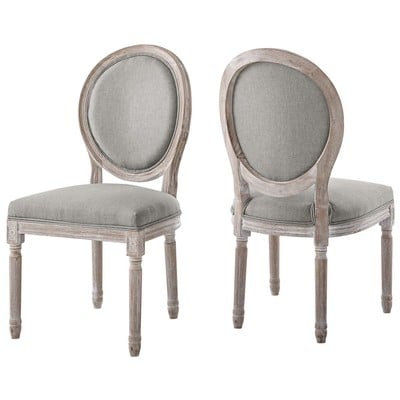 Modway Furniture Emanate Dining Side Chair Upholstered Fabric Set Of 2 In Light Gray EEI-3467-LGR
