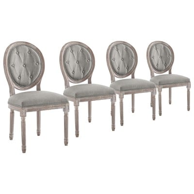 Modway Furniture Arise Dining Side Chair Upholstered Fabric Set Of 4 In Light Gray EEI-3470-LGR