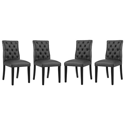 Modway Furniture Duchess Dining Chair Vinyl Set Of 4 In Black EEI-3473-BLK