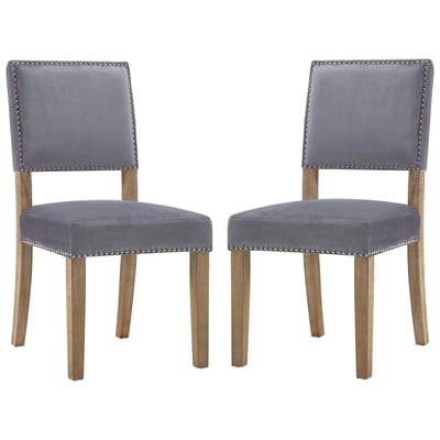 Modway Furniture Oblige Dining Chair Wood Set Of 2 In Gray EEI-3477-GRY