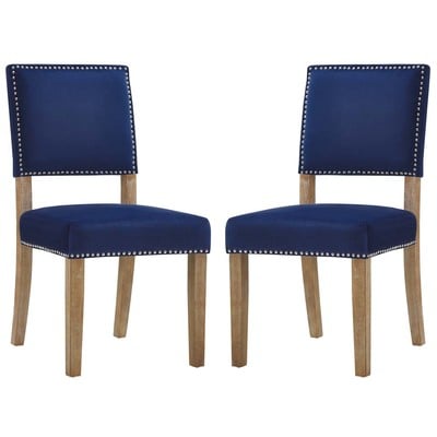 Modway Furniture Oblige Dining Chair Wood Set Of 2 In Navy EEI-3477-NAV