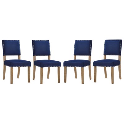 Modway Furniture Oblige Dining Chair Wood Set Of 4 In Navy EEI-3478-NAV