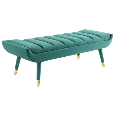 Modway Furniture Guess Channel Tufted Performance Velvet Accent Bench In Teal EEI-3484-TEA