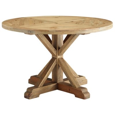 Modway Furniture Dining Room Tables, brown sable, Pedestal,Round, Brown,Wood,MDF,Plywood,Oak, Bar and Dining Tables, 889654151494, EEI-3492-BRN,Standard (28-33 in)