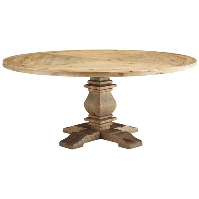 Modway Furniture Dining Room Tables, brown sable, Pedestal,Round, Brown,Wood,MDF,Plywood,Oak, Bar and Dining Tables, 889654151524, EEI-3495-BRN,Standard (28-33 in)