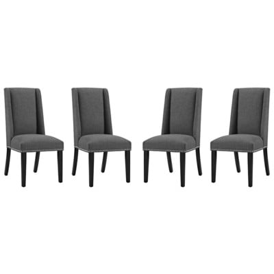 Modway Furniture Baron Dining Chair Fabric Set Of 4 In Gray EEI-3503-GRY