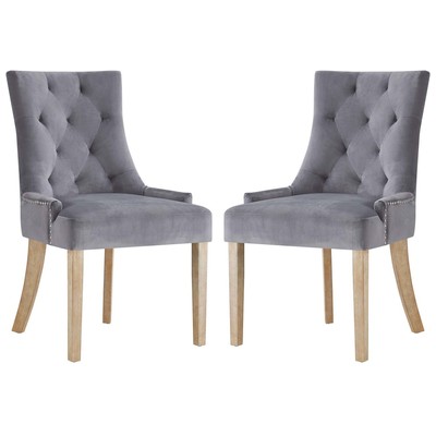Modway Furniture Pose Dining Chair Performance Velvet Set Of 2 In Gray EEI-3504-GRY