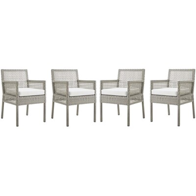 Modway Furniture Aura Outdoor Patio Wicker Rattan Dining Armchair Set of 4 by Modway, 889654154396, EEI-3594