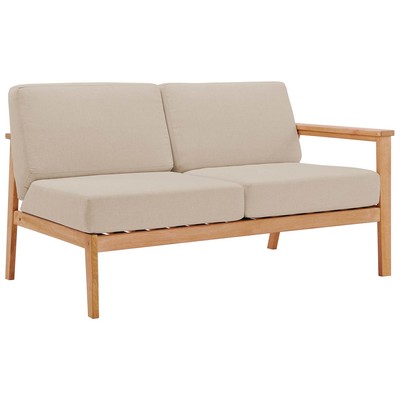 Modway Furniture Sedona Outdoor Patio Eucalyptus Wood Right-Facing Loveseat EEI-3678-NAT-TAU