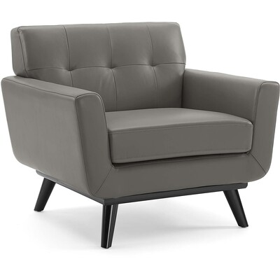 Modway Furniture Engage Top-Grain Leather Living Room Lounge Accent Armchair by Modway, 889654156925, EEI-3734