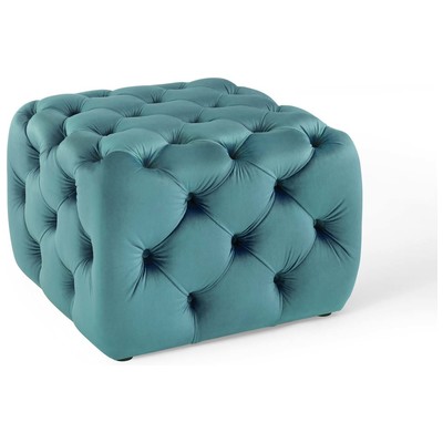 Modway Furniture Ottomans and Benches, Blue,navy,teal,turquiose,indigo,aqua,SeafoamGreen,emerald,teal, Square, Sofas and Armchairs, 889654158110, EEI-3776-SEA