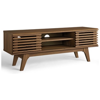 Modway Furniture TV Stands-Entertainment Centers, Wood,MDF, FURNITURE,Media Storage,Storage,TV Stand, Walnut, 889654159438, EEI-3837-WAL,Small (under 48 in)