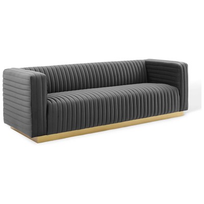 Modway Furniture Charisma Channel Tufted Performance Velvet Living Room Sofa EEI-3886-CHA