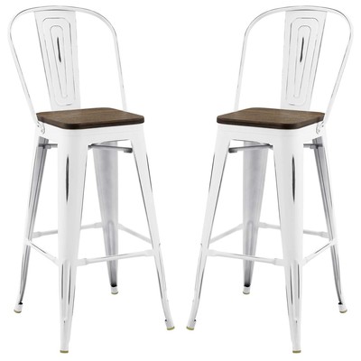 Modway Furniture Bar Chairs and Stools, White,snow, Bar,Counter, Metal, Bar and Counter Stools, 889654167990, EEI-3899-WHI