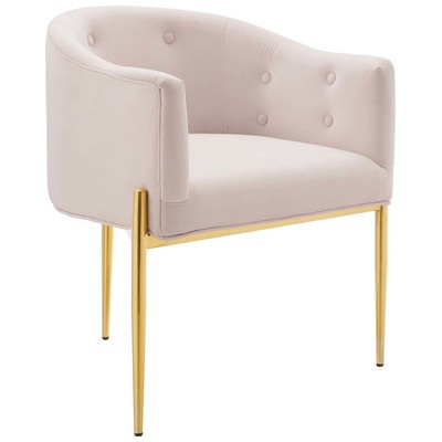 Modway Furniture Chairs, Gold,Pink,Fuchsia,blush, Accent Chairs,Accent, Sofas and Armchairs, 889654977643, EEI-3903-PNK