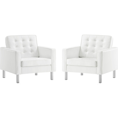 Modway Furniture Loft Tufted Vegan Leather Armchairs Set of 2 by Modway, 889654997894, EEI-4101