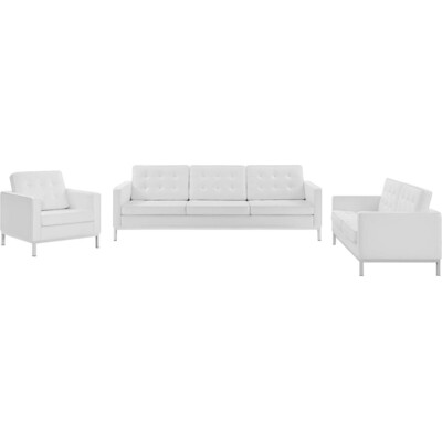 Modway Furniture Loft 3 Piece Tufted Upholstered Faux Leather Set by Modway, 889654994442, EEI-4107