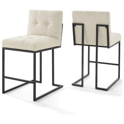 Modway Furniture Bar Chairs and Stools, Beige,Black,ebonyCream,beige,ivory,sand,nude, Bar,Counter, Footrest, Bar and Counter Stools, 889654996590, EEI-4156-BLK-BEI
