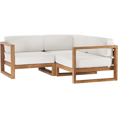 Modway Furniture Upland 3-Piece Outdoor Patio Teak Wood Sectional Sofa Set by Modway, 889654965442, EEI-4255