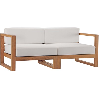 Modway Furniture Upland 2-Piece Outdoor Patio Teak Wood Sectional Sofa Loveseat by Modway, 889654965435, EEI-4256