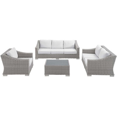 Modway Furniture Conway 4-Piece Sunbrella® Outdoor Patio Wicker Rattan Furniture Set by Modway, 889654965367, EEI-4355