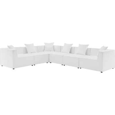 Modway Furniture Saybrook 6-Piece Outdoor Patio Upholstered Sectional Sofa by Modway, 889654954866, EEI-4385