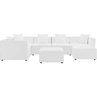 Modway Furniture Saybrook 7-Piece Outdoor Patio Upholstered Sectional Sofa by Modway, 889654954781, EEI-4387