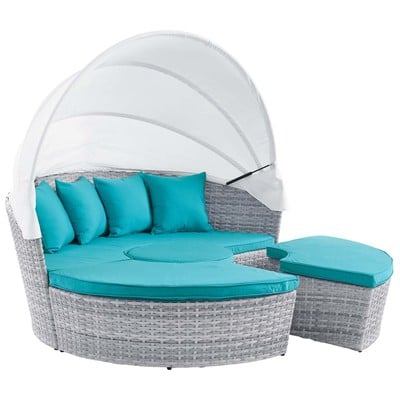Modway Furniture Scottsdale Canopy Sunbrella® Outdoor Patio Daybed EEI-4443-LGR-ARU