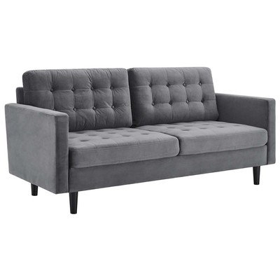 Modway Furniture Exalt Tufted Performance Velvet Sofa EEI-4444-GRY