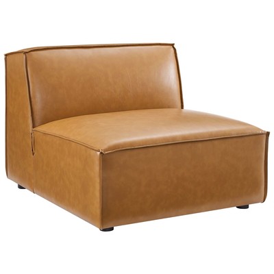 Modway Furniture Restore Vegan Leather Sectional Sofa Armless Chair EEI-4495-TAN